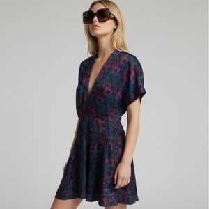 Anthropologie Trovato 100% silk Jewel Tone mini Party dress Spring Summer flirty
